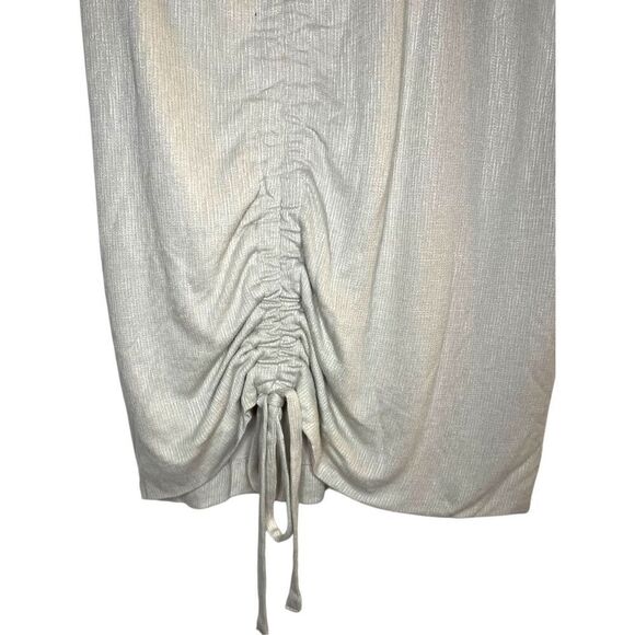 Free People Women’s Large Sundown Mini Dress Natural Ivory Cinched Cowl Neck NEW - Picture 5 of 8